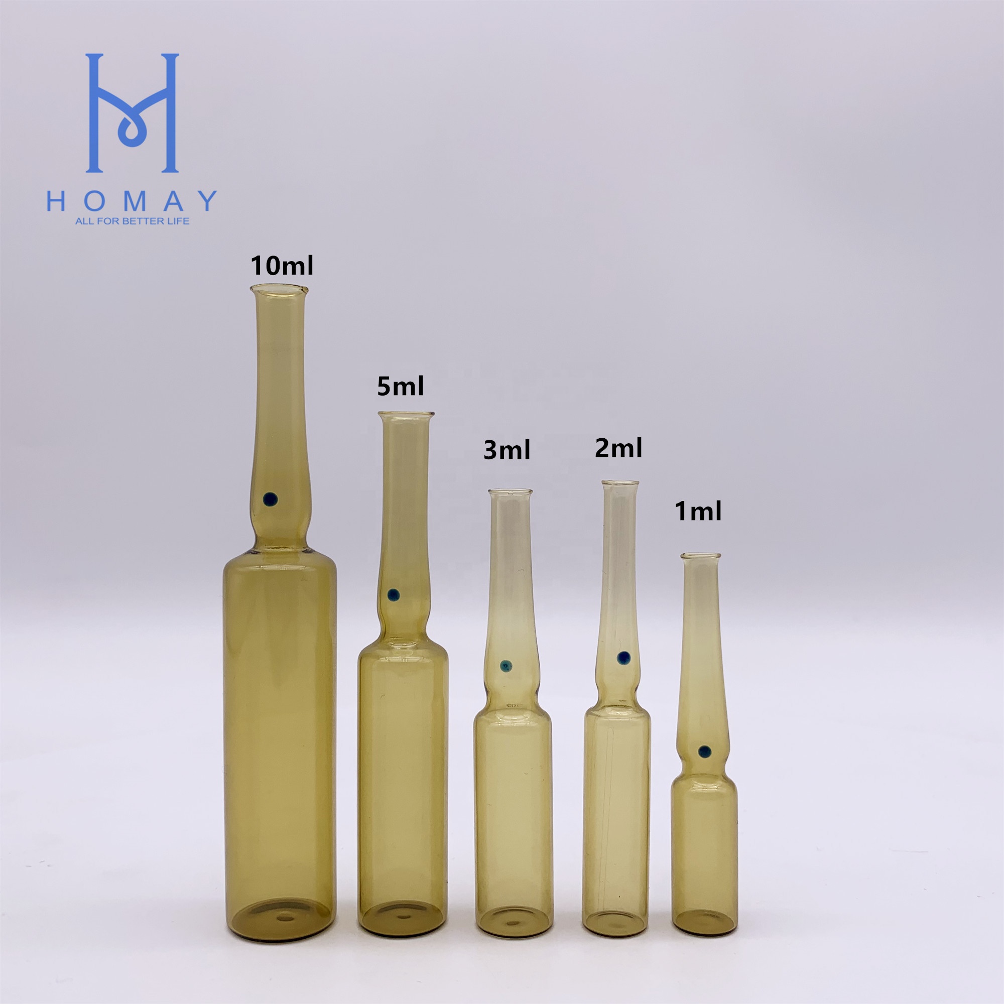 Pharmaceutical 2ml empty glass ampoules for injection YBB/ISO Standard 1ml 2ml 3ml 5ml 10ml 20ml