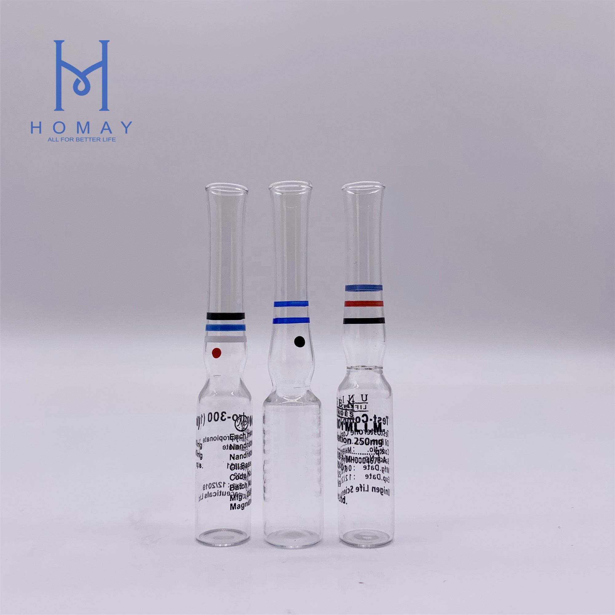 Pharmaceutical 2ml empty glass ampoules for injection YBB/ISO Standard 1ml 2ml 3ml 5ml 10ml 20ml