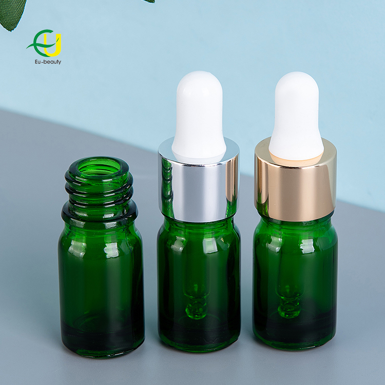 Pharmaceutical 5ml medicine pharma green glass dropper bottle can also be used for cosmetic packaging materials