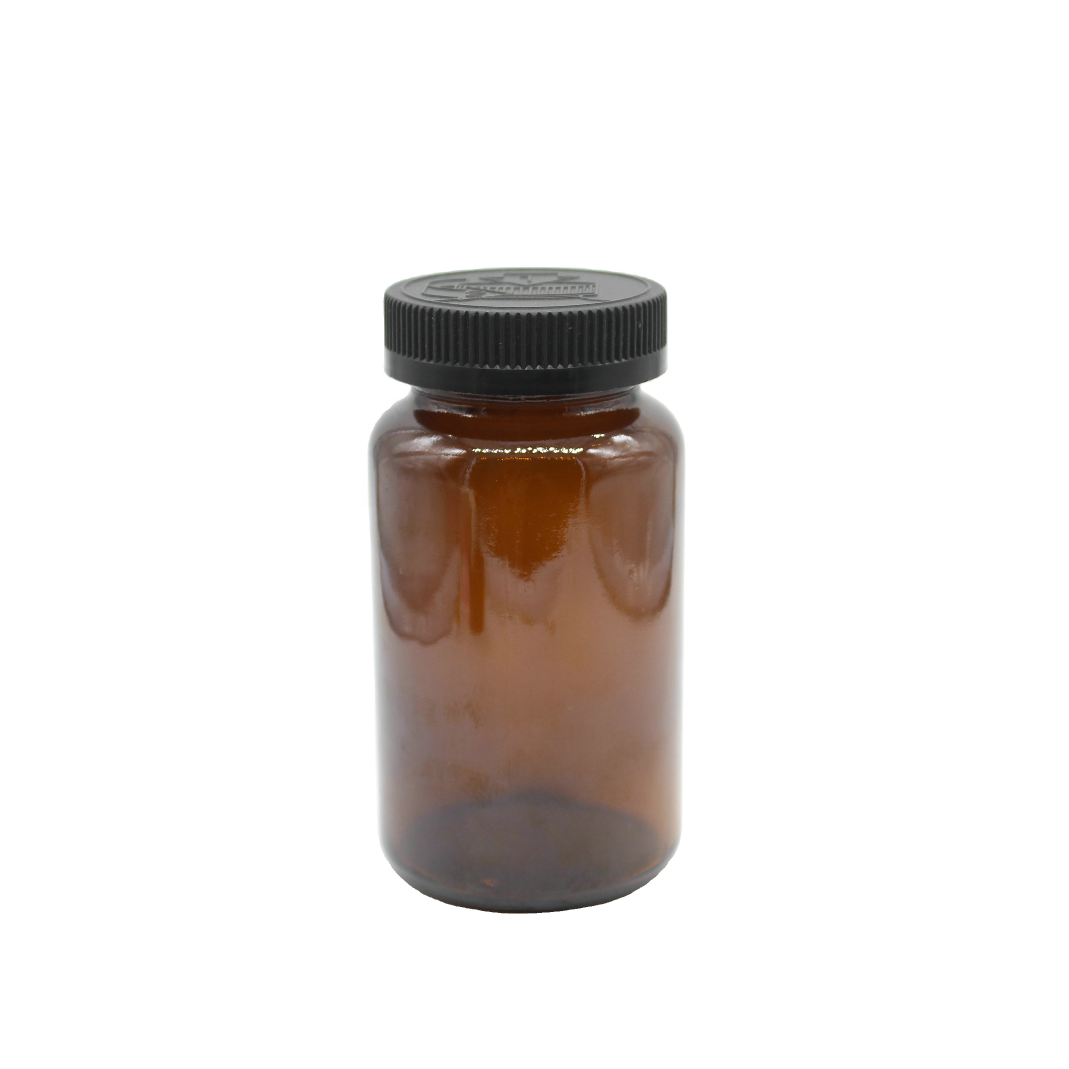 Pharmaceutical Wide mouth amber glass pill bottles for Tablet 300ml