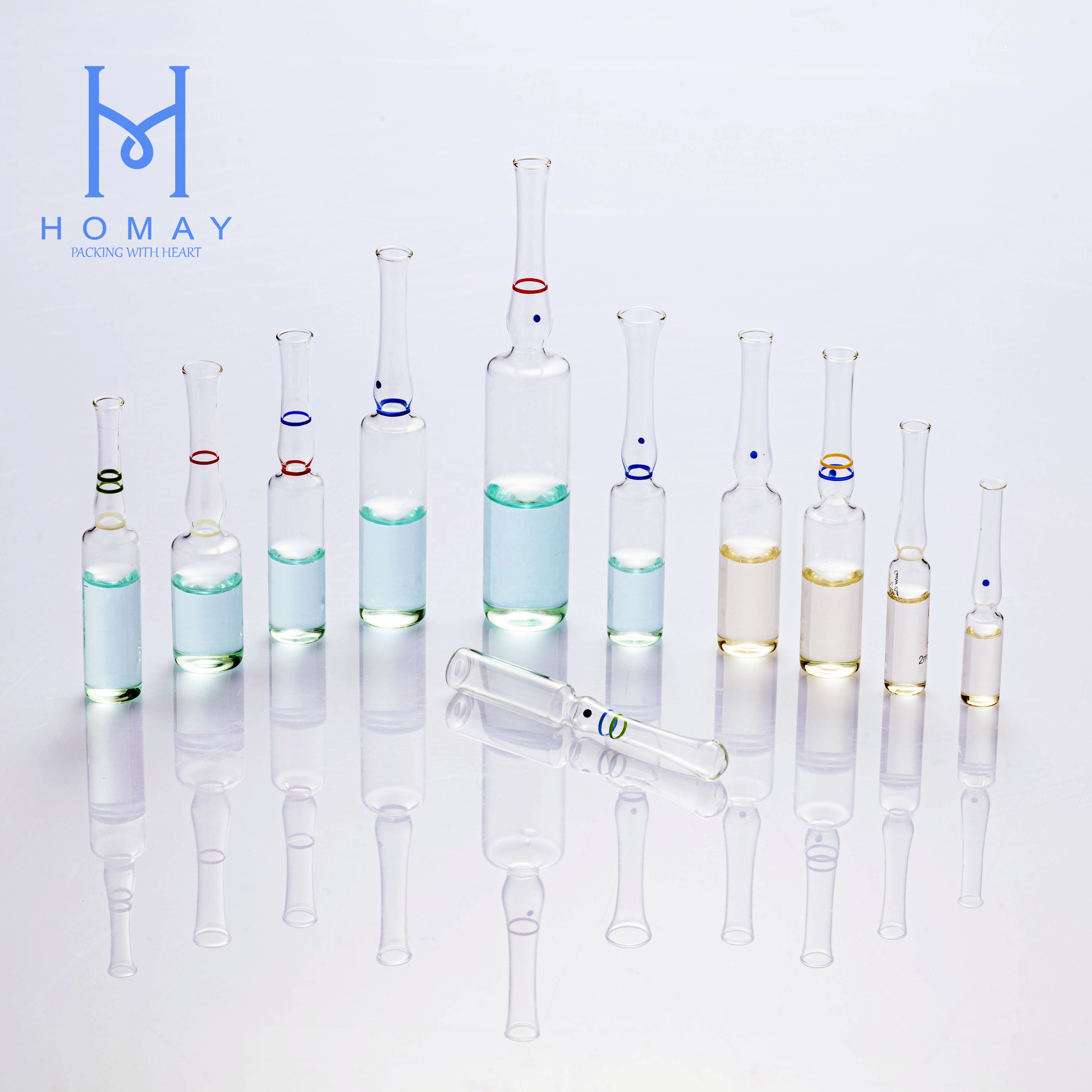 Pharmaceutical amber clear injection glass ampoules vials ISO standard