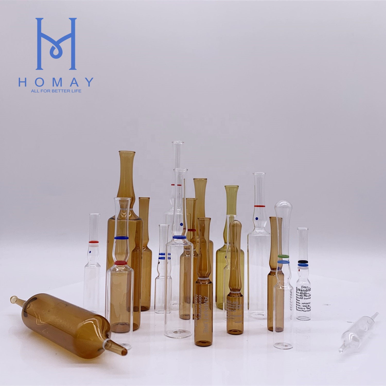 Pharmaceutical amber clear injection glass ampoules vials ISO standard