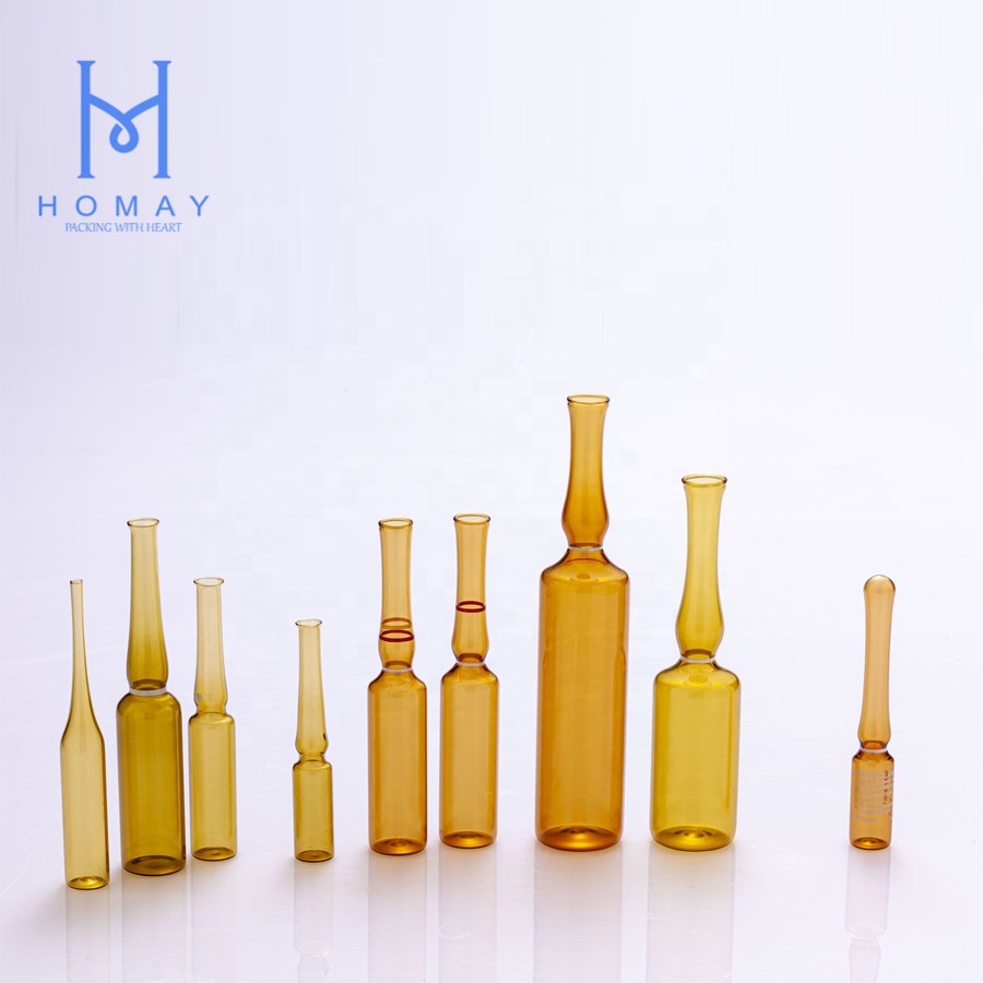 Pharmaceutical empty borosilicate glass ampoules for injection YBB/ISO Standard 1ml 2ml 3ml 5ml 10ml 20ml