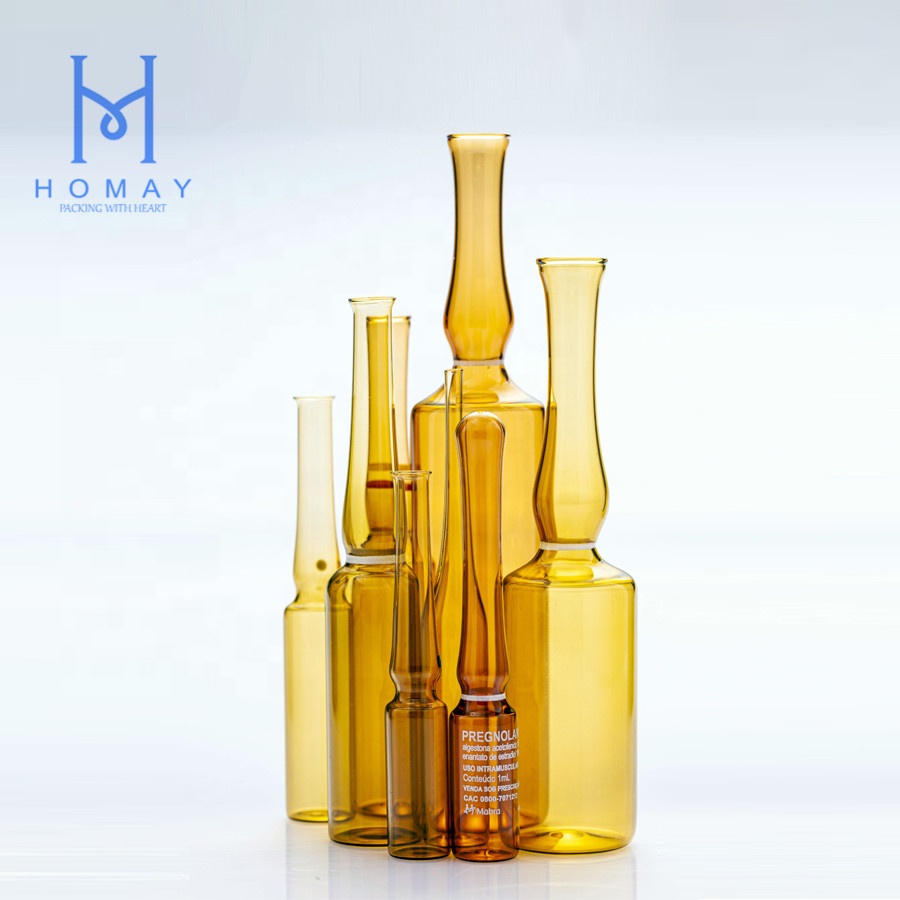 Pharmaceutical empty borosilicate glass ampoules for injection YBB/ISO Standard 1ml 2ml 3ml 5ml 10ml 20ml
