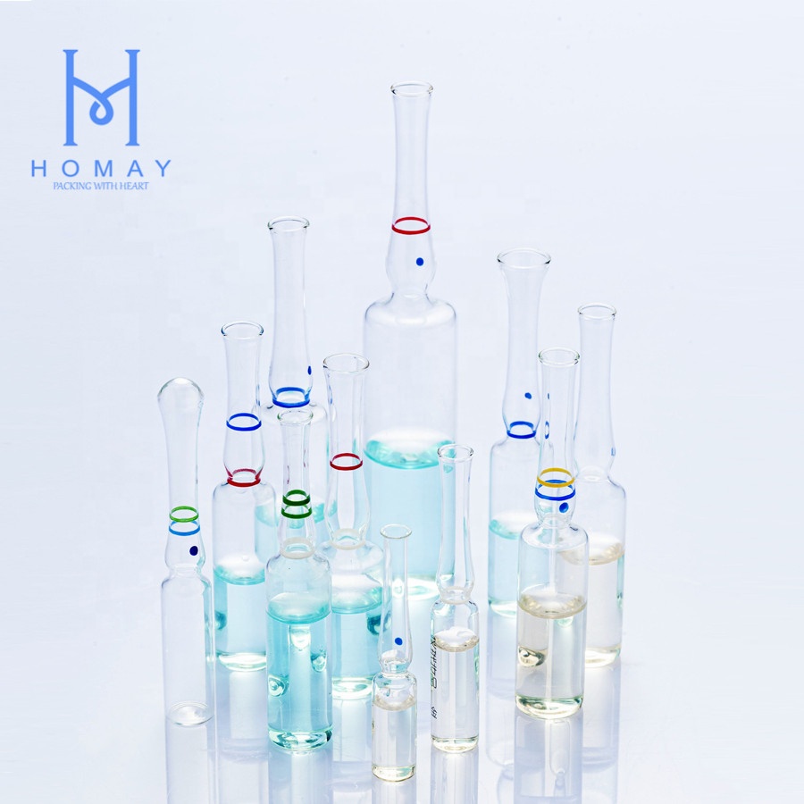 Pharmaceutical empty borosilicate glass ampoules for injection YBB/ISO Standard 1ml 2ml 3ml 5ml 10ml 20ml