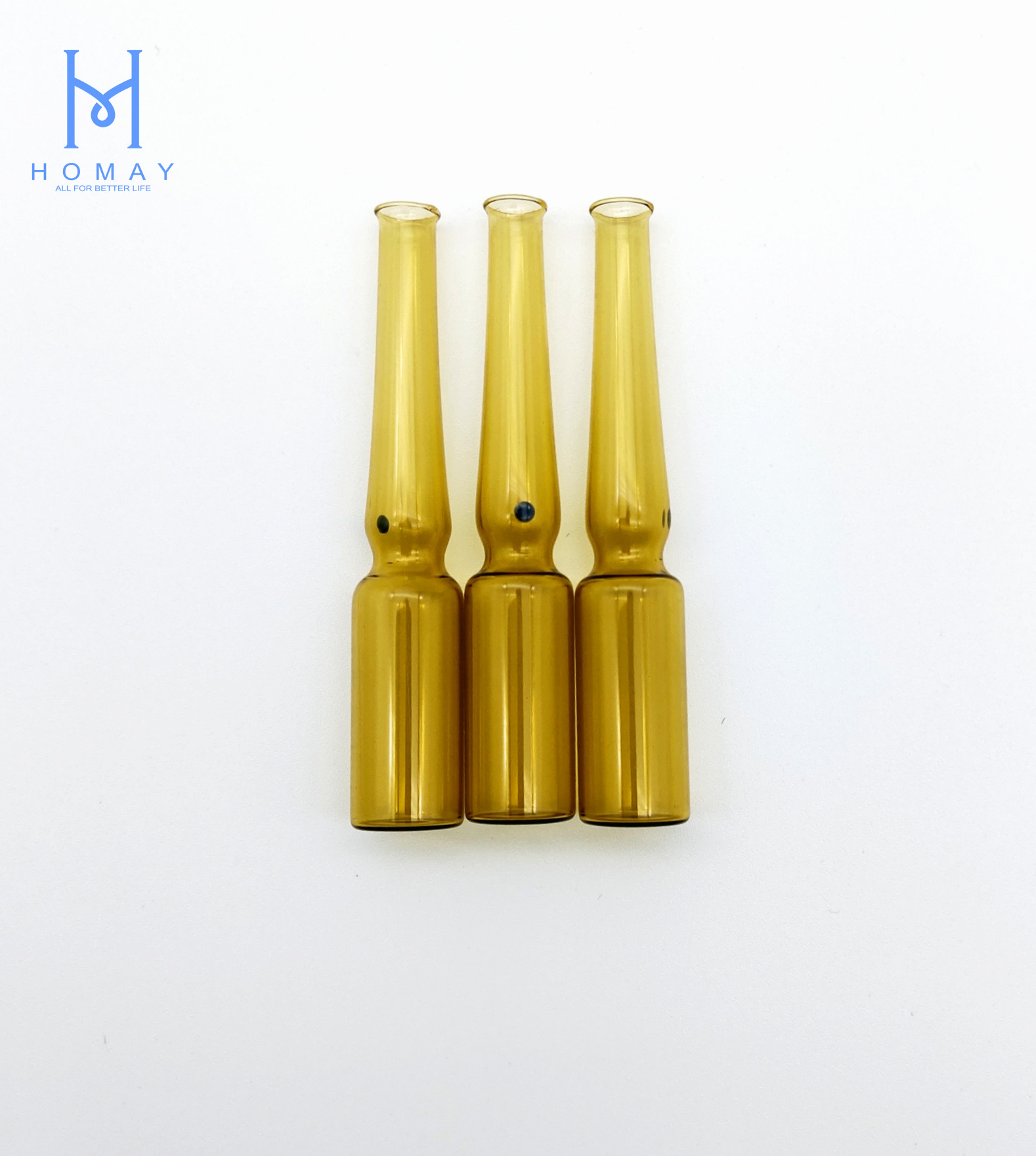 Pharmaceutical empty borosilicate glass ampoules for injection YBB/ISO Standard 1ml