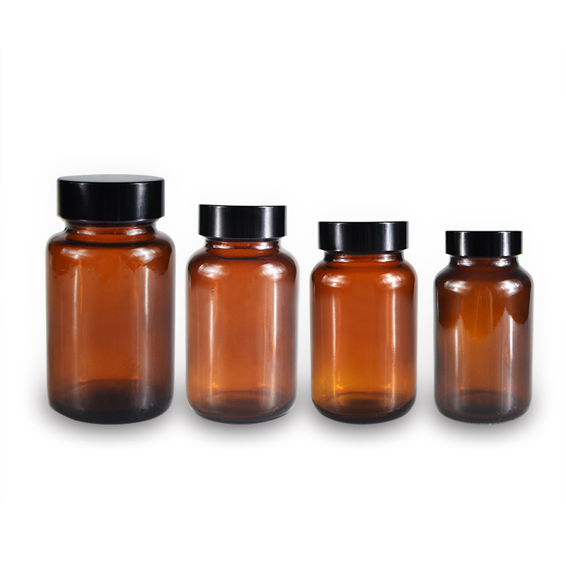 Pharmaceutical packaging 60ml 80ml 100ml 150ml 200ml 260ml amber glass medicine pill bottle capsules health care medicine bottle