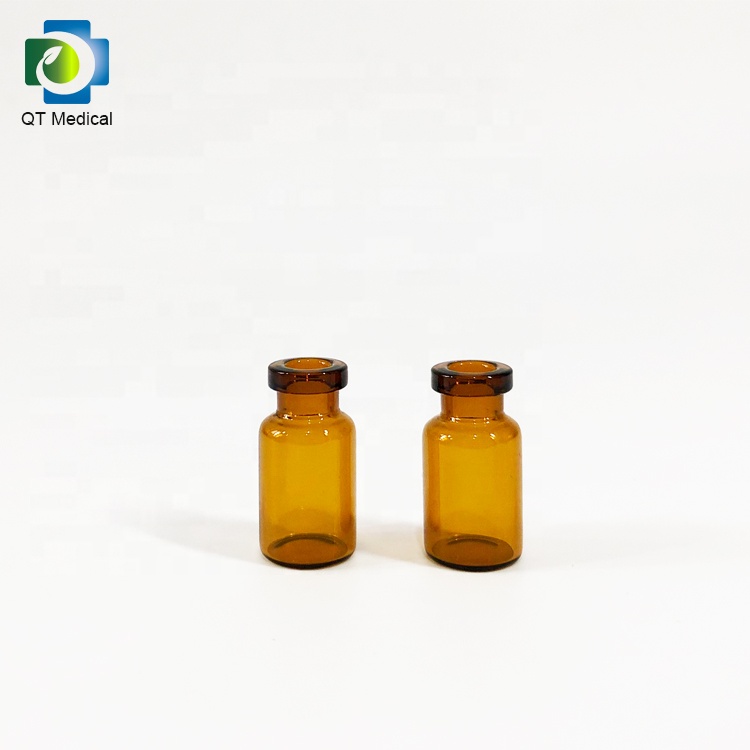 Pharmaceutical sterile 10ml tubular glass injection vial with rubber stopper