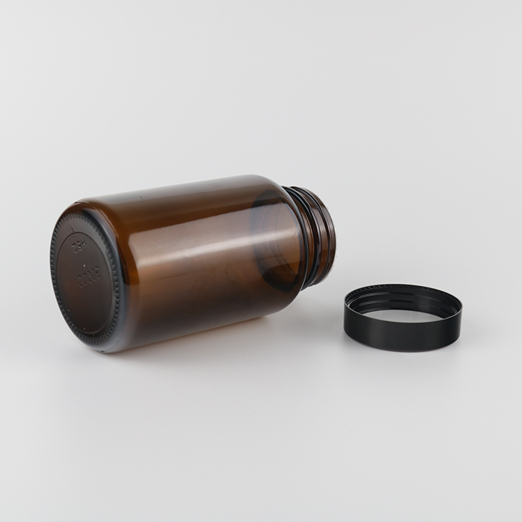 Pill Bottle Packaging Capsule Container Supplements 300ml Amber Medical Glass Bottle