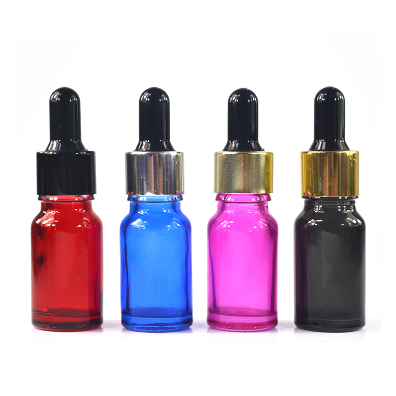 Pink 30ml glass dropper bottle essential oil glass bottle cosmetic bottle with black collar