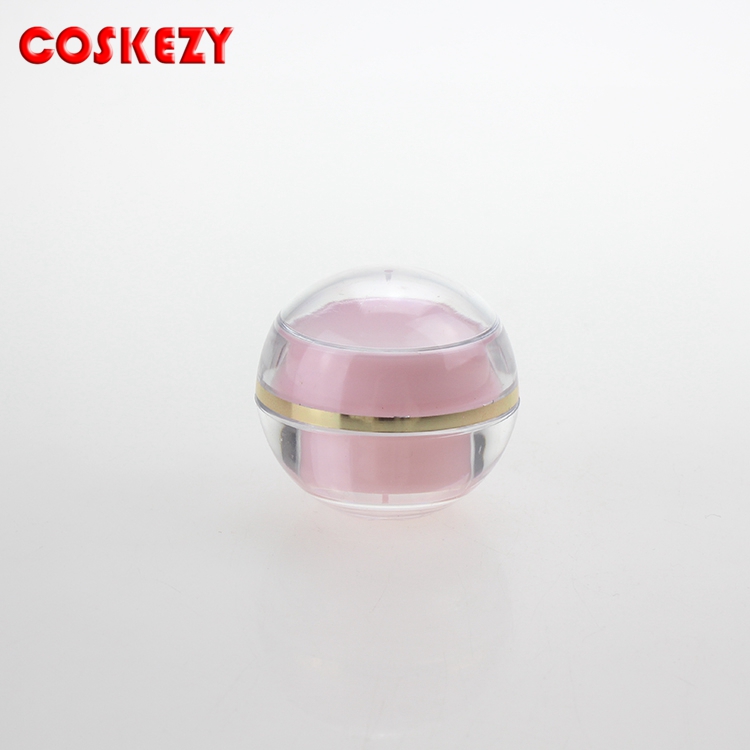 Pink Ball Shaped Acrylic Jar 5g cosmetic jar plastic Cream Jar cosmetic packaging containers