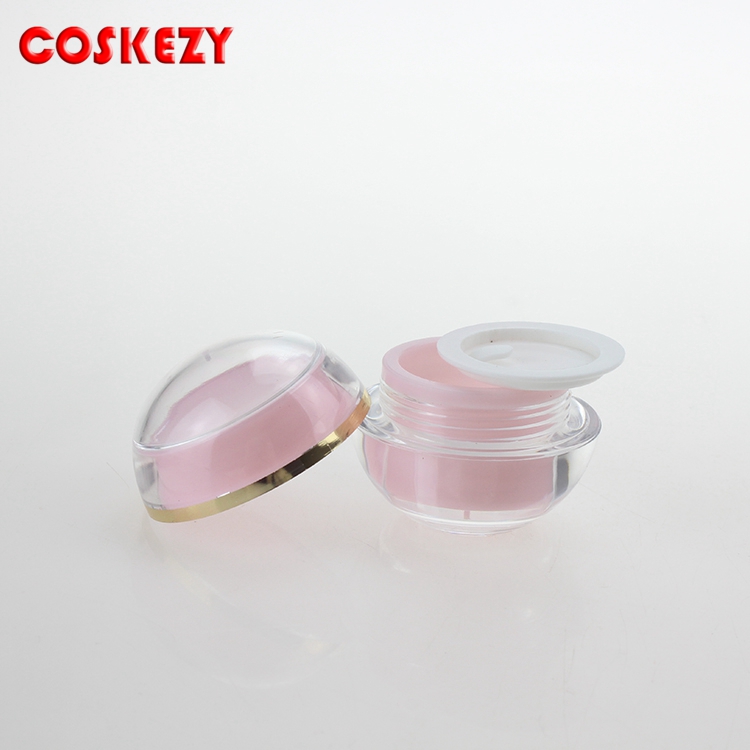 Pink Ball Shaped Acrylic Jar 5g cosmetic jar plastic Cream Jar cosmetic packaging containers