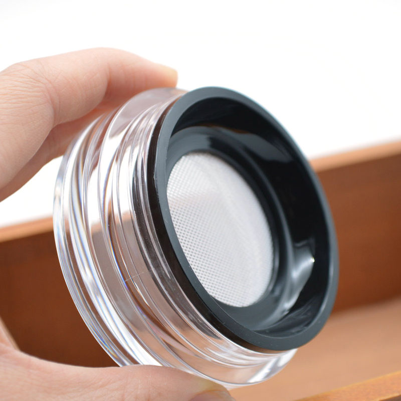 Pink & Black Capacity 25g Base Makeup DIY Empty Compact Case/Loose Powder Case