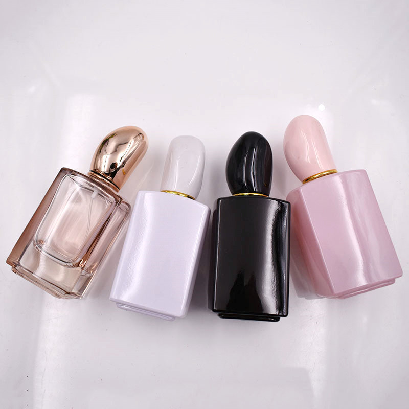 Pink / Black Flacon de Parfum Frascos de Vidrio Para Square Perfumes Glass Bottles 50ml