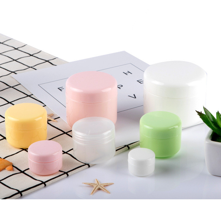 Pink Color Empty Cosmetic Plastic Cream Jars PP Cream Jar With Plastic Lid Body Plastic Cream Jar Package