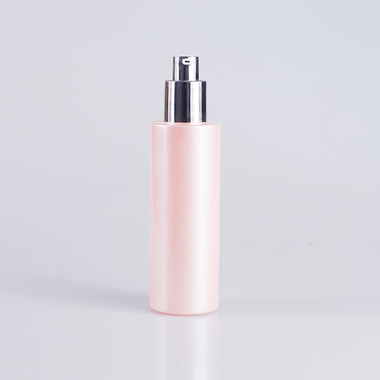 Pink Color Round Shaped 30ml 60ml 100ml 120ml Glass Body Lotion Bottles for Cosmetic Packaging