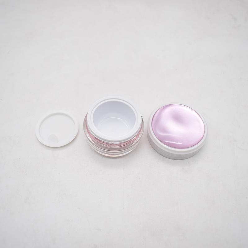 Pink Double Wall Refillable Make-up Cosmetic Containers Pot Jar 15ml