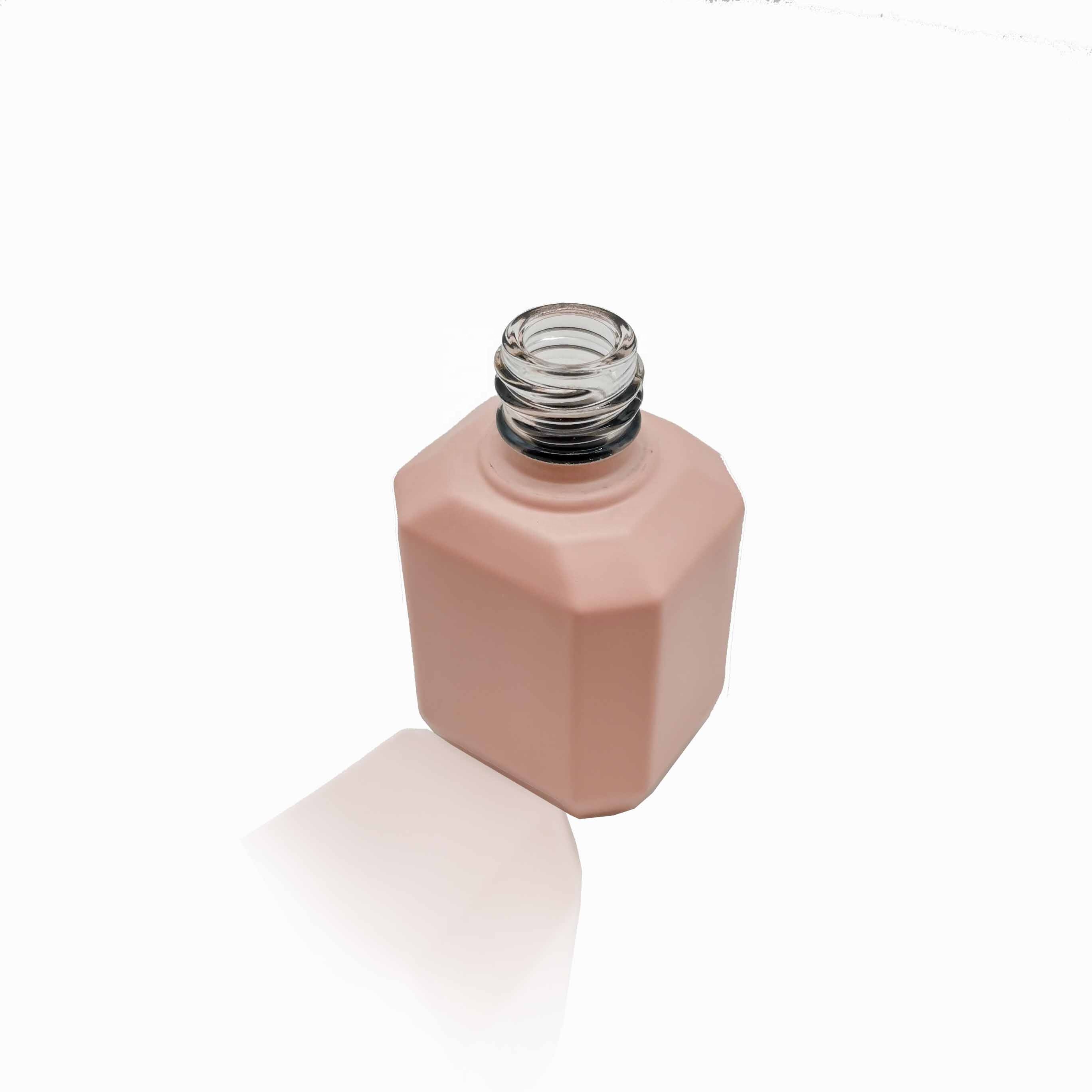 Pink Empty Nail Polish 15 ml Bottles Matte With Gold Cap Nail Polish Bottle Supplier Low MOQ Quick Shipping