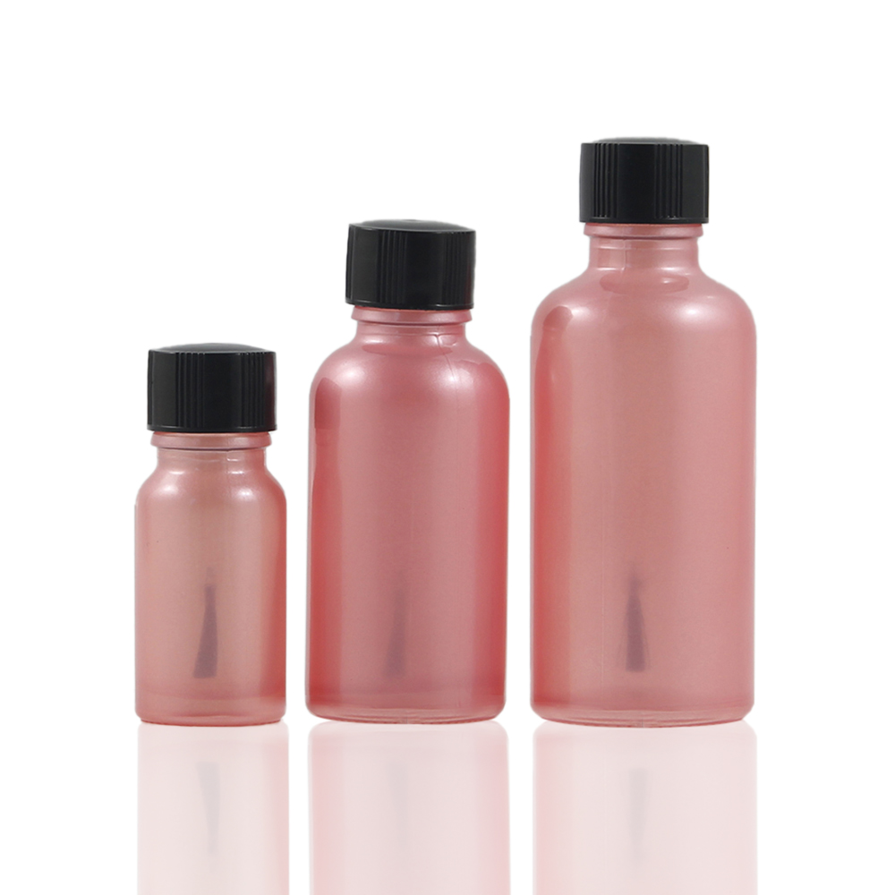 Pink Gel Nail Polish 10ml 30ml 50ml Bottle, with Brush and Black Cap