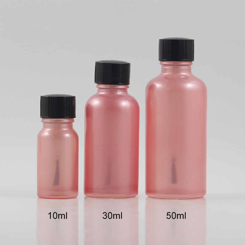 Pink Gel Nail Polish 10ml 30ml 50ml Bottle, with Brush and Black Cap