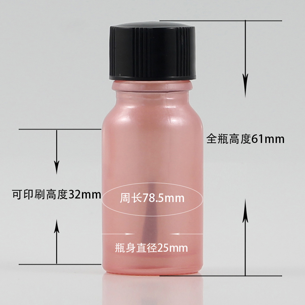 Pink Gel Nail Polish 10ml 30ml 50ml Bottle, with Brush and Black Cap