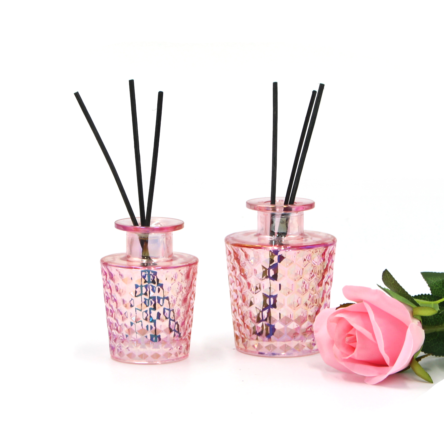 Pink Glass Reed Diffuser Bottle Can Fragrance Diffuser Empty Bottle