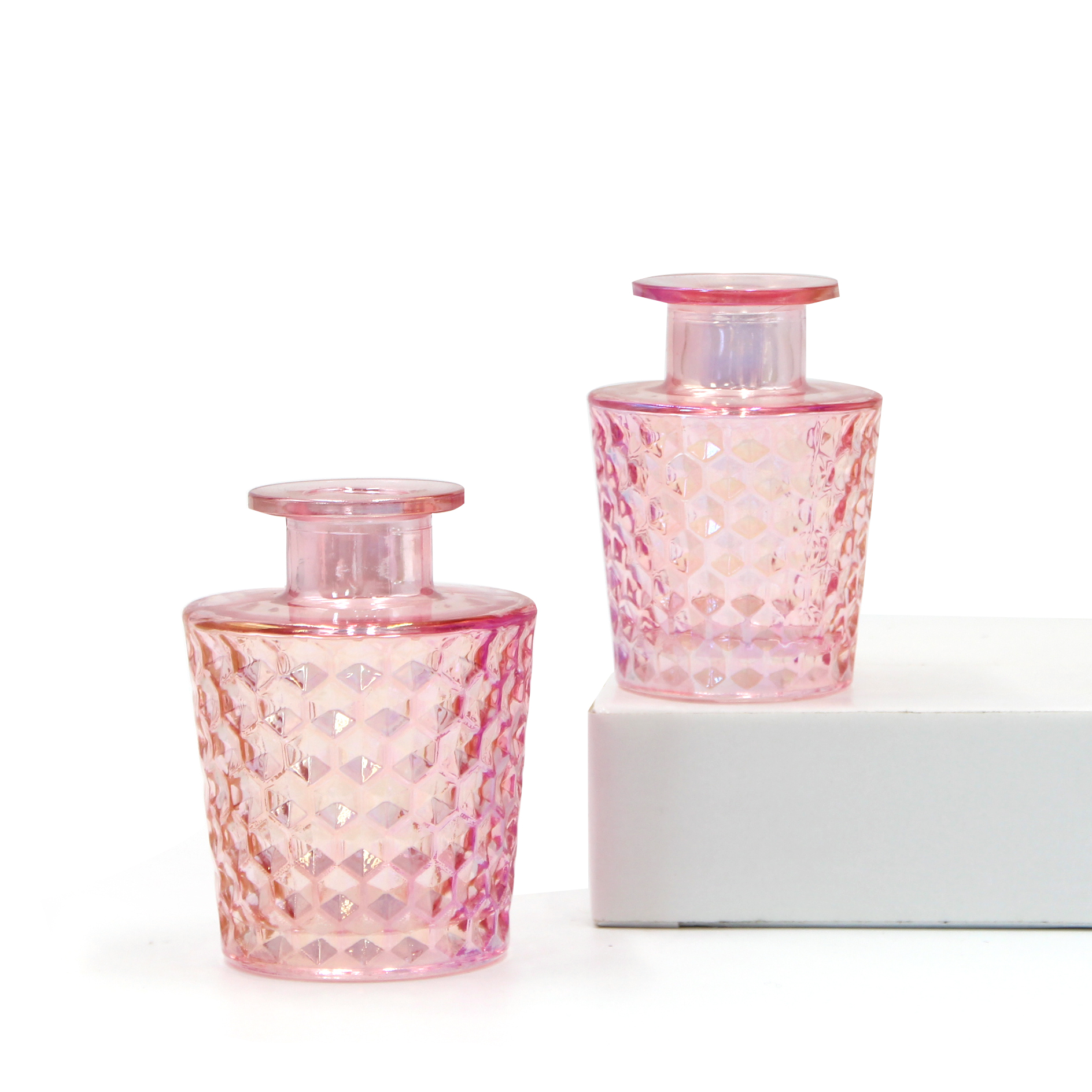 Pink Glass Reed Diffuser Bottle Can Fragrance Diffuser Empty Bottle