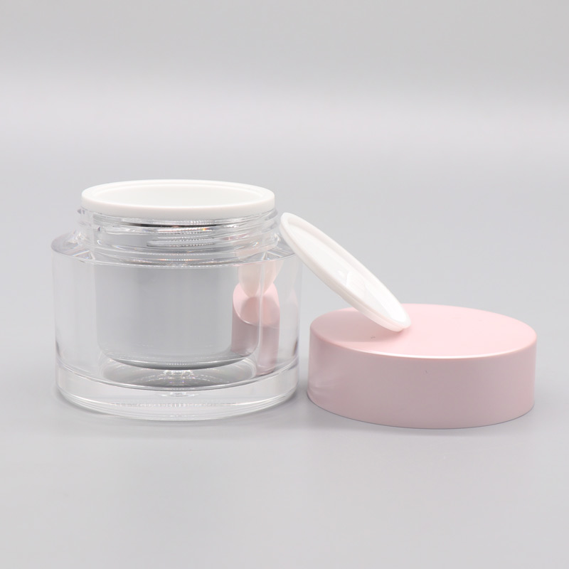 Pink Lid Cosmetic Jars Make Up Container Orange Cosmetic Jar Labels with Spoon