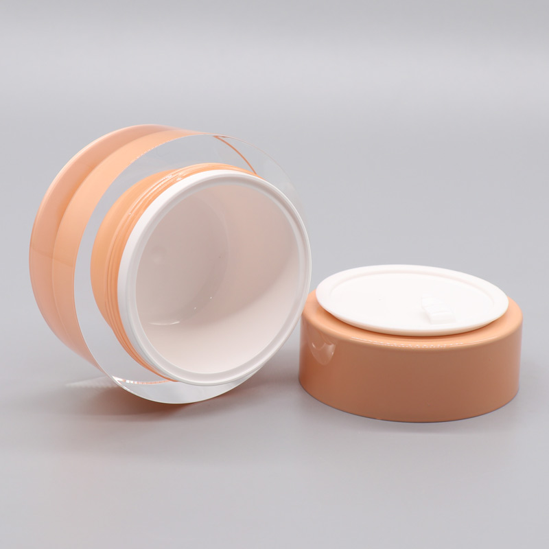 Pink Lid Cosmetic Jars Make Up Container Orange Cosmetic Jar Labels with Spoon