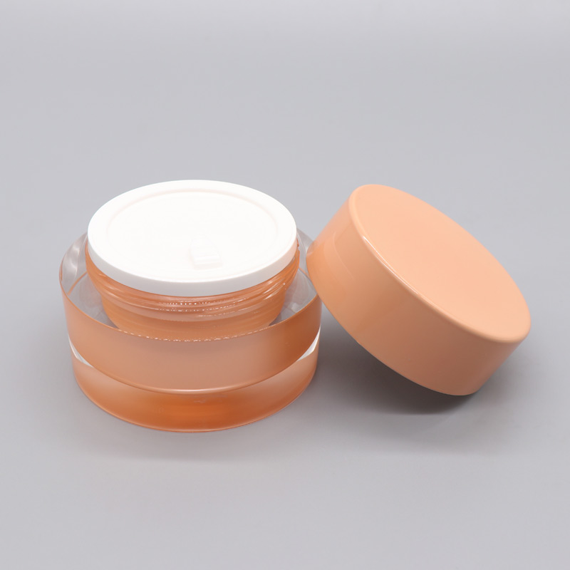 Pink Lid Cosmetic Jars Make Up Container Orange Cosmetic Jar Labels with Spoon