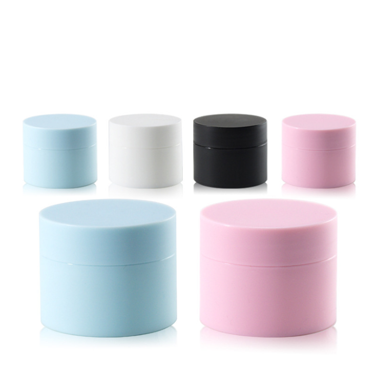 Pink black matte cream container jars pot cosmetic frosted small plastic jars with lids