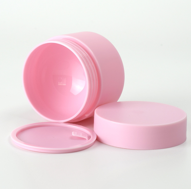 Pink black matte cream container jars pot cosmetic frosted small plastic jars with lids
