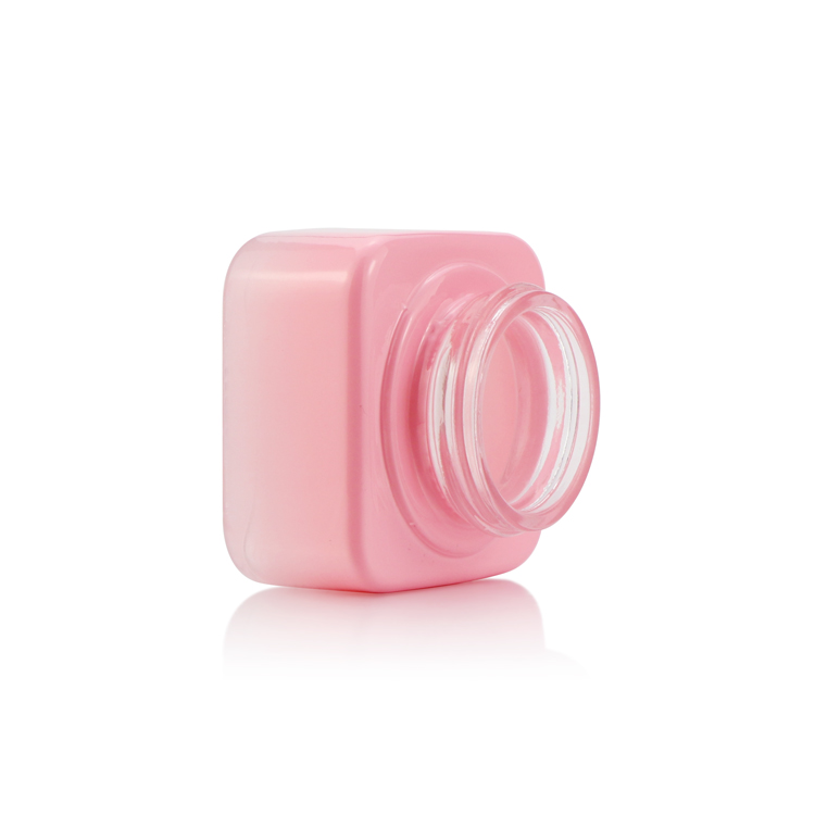 Pink purple 30g 50g square beauty cream jar custom empty cosmetic container cream jar gold cap for skin care packaging