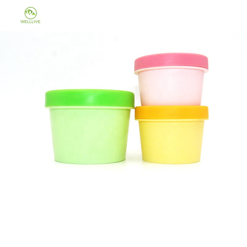 Pink yellow green color 50g 100g 200g round cosmetic hair wax conditioner pp plastic pomade container jar