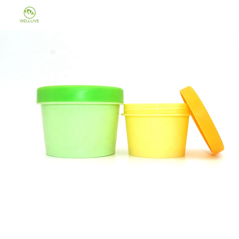 Pink yellow green color 50g 100g 200g round cosmetic hair wax conditioner pp plastic pomade container jar