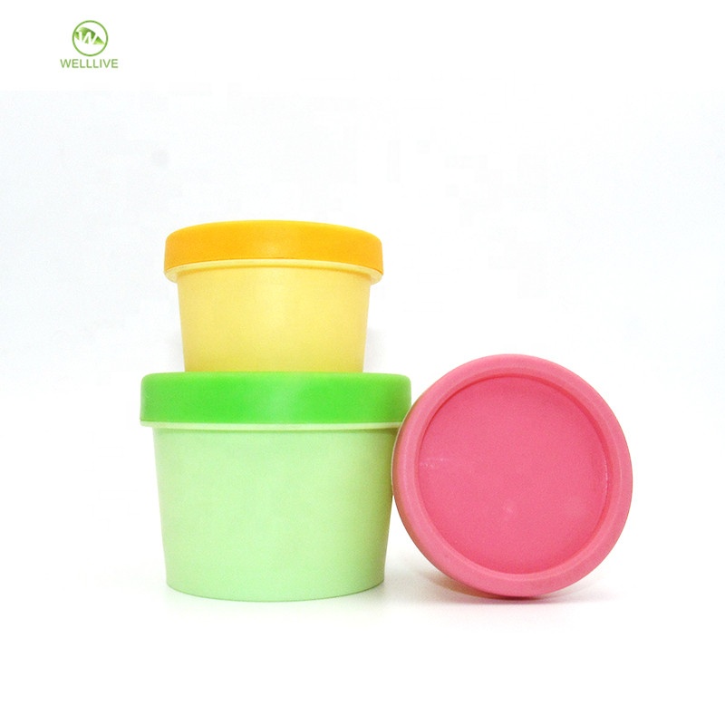 Pink yellow green color 50g 100g 200g round cosmetic hair wax conditioner pp plastic pomade container jar