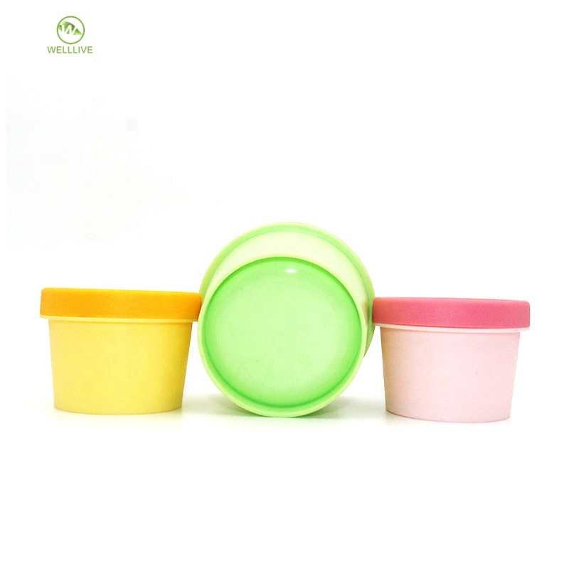 Pink yellow green color 50g 100g 200g round cosmetic hair wax conditioner pp plastic pomade container jar