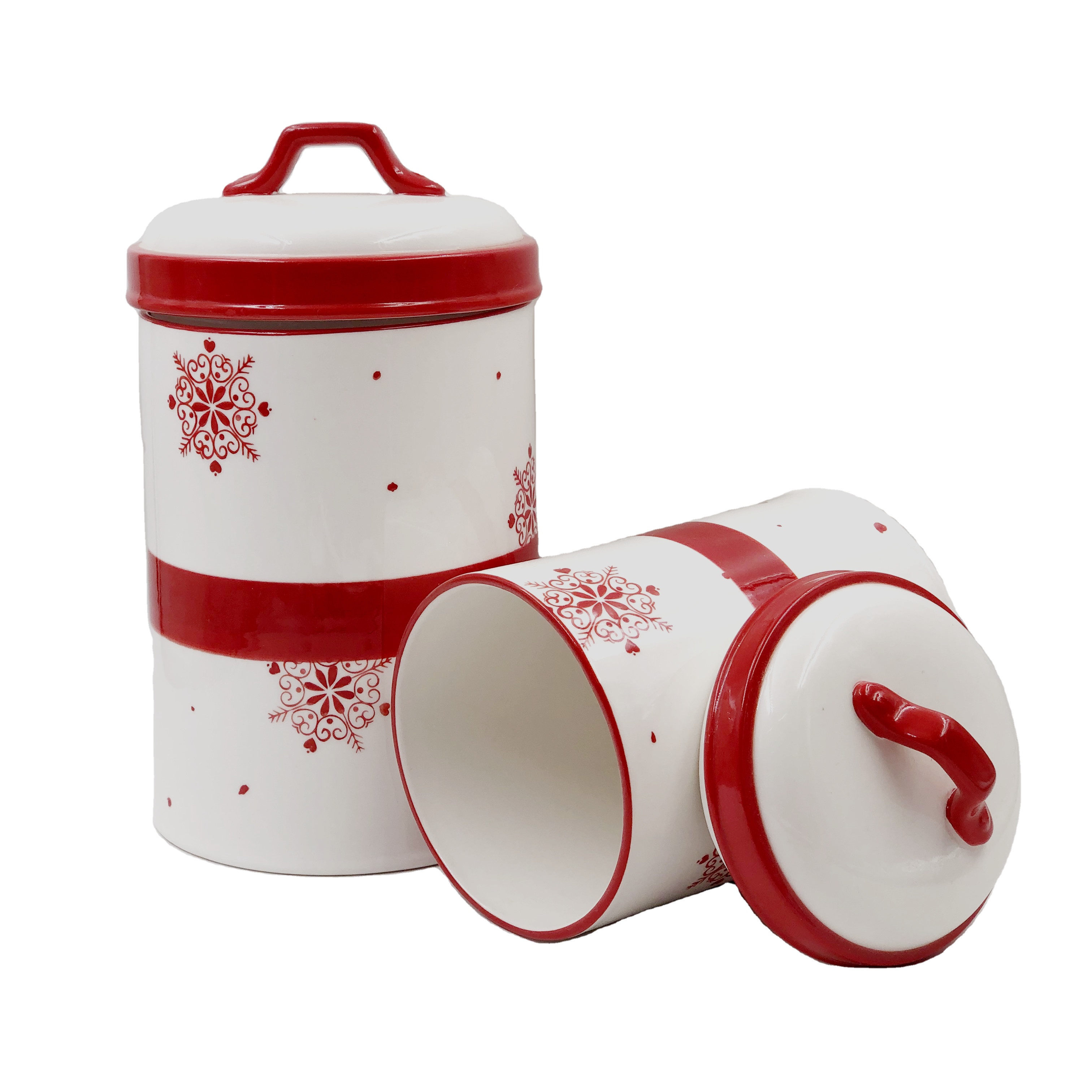 Plain White Ceramic Coffee Tea Storage Canister With Bamboo Lid and Silicone Ring Airtight