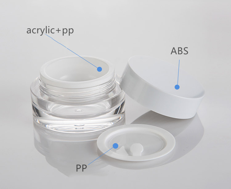 Plain cream jar in stock white empty 30g acrylic cosmetic cream jar