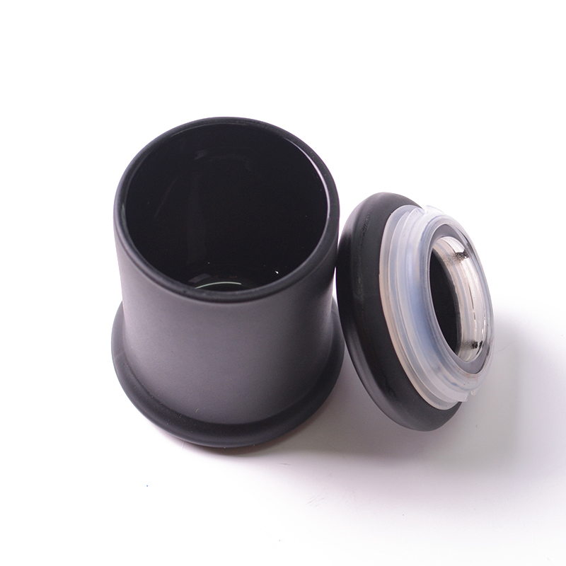 Plain custom logo child proof black airtight spice storage weed container frosted glass stash jar with lid