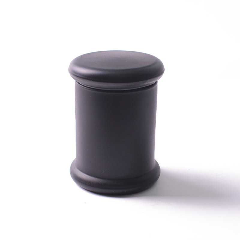 Plain custom logo child proof black airtight spice storage weed container frosted glass stash jar with lid