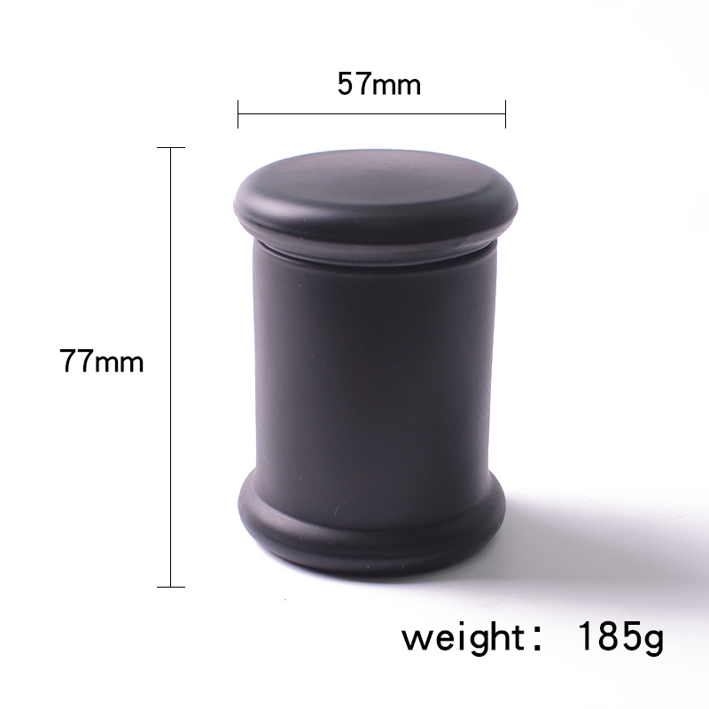 Plain custom logo child proof black airtight spice storage weed container frosted glass stash jar with lid