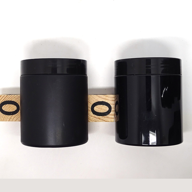 Plastic 8oz Pet Jar for Lip Scrub Container Black Skin Care Cream Round