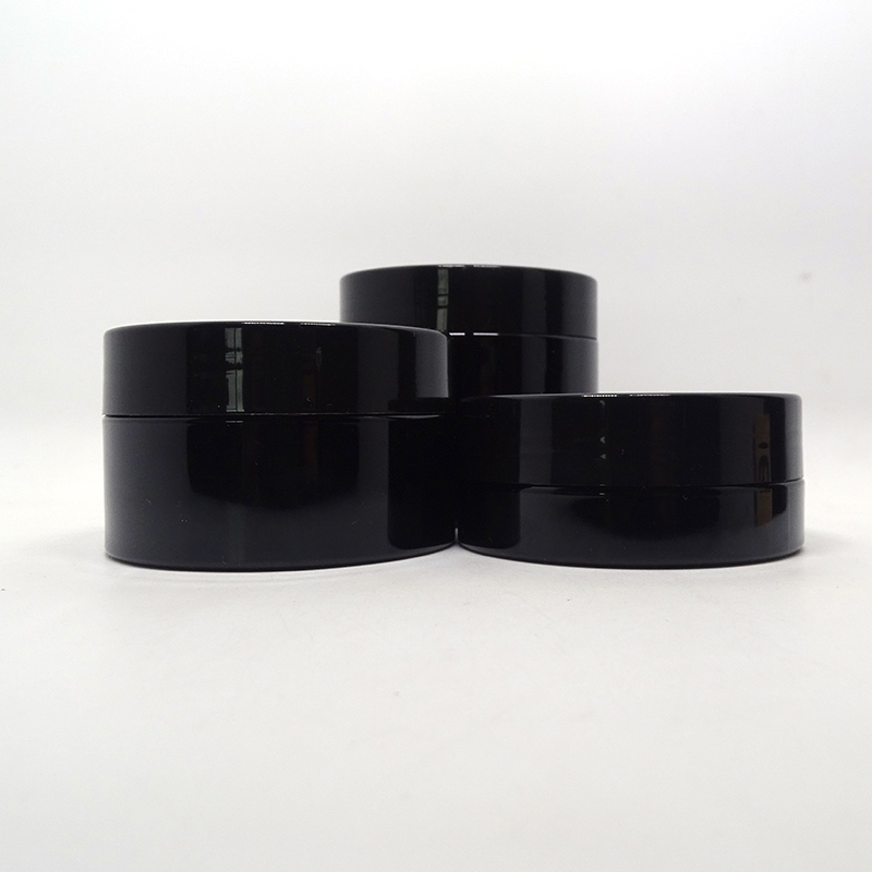 Plastic 8oz Pet Jar for Lip Scrub Container Black Skin Care Cream Round