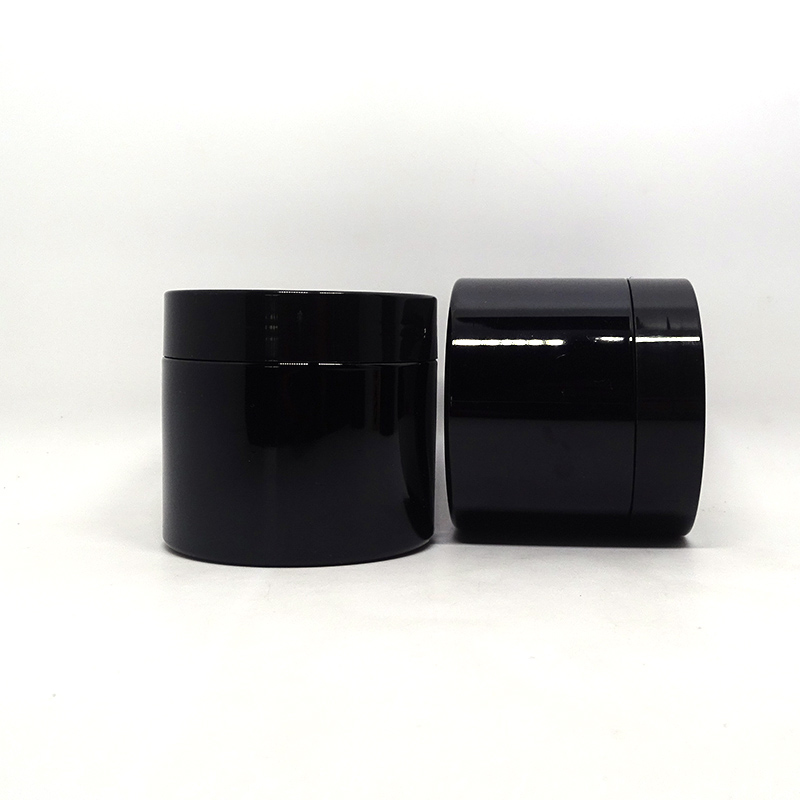 Plastic 8oz Pet Jar for Lip Scrub Container Black Skin Care Cream Round