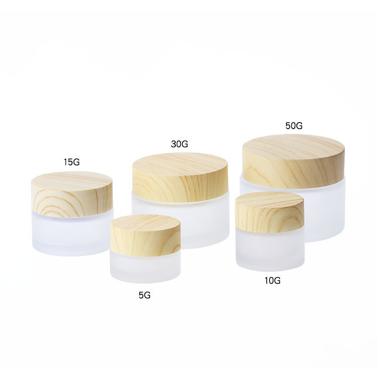 Plastic Bamboo Cap 5g 10g 15g 30g 50g Empty Cosmetic Jars Cream Makeup Pot Face Cream Packing Bottle
