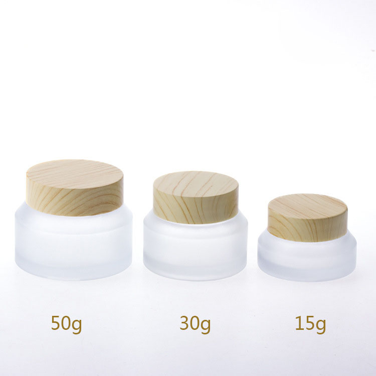 Plastic Bamboo Cap 5g 10g 15g 30g 50g Empty Cosmetic Jars Cream Makeup Pot Face Cream Packing Bottle
