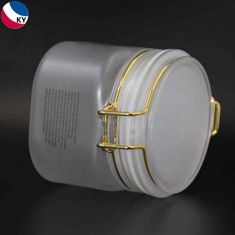 Plastic Body Butter Square Jars Empty Cosmetic Skin Cream Frosted Or Clear Plastic Jar 300 G