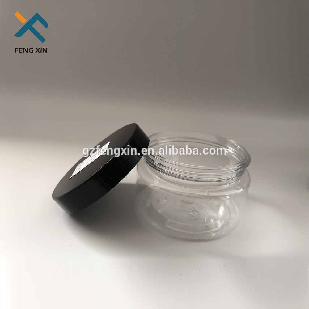 Plastic Body Material and Plastic Cap Empty clear container 150g plastic jar
