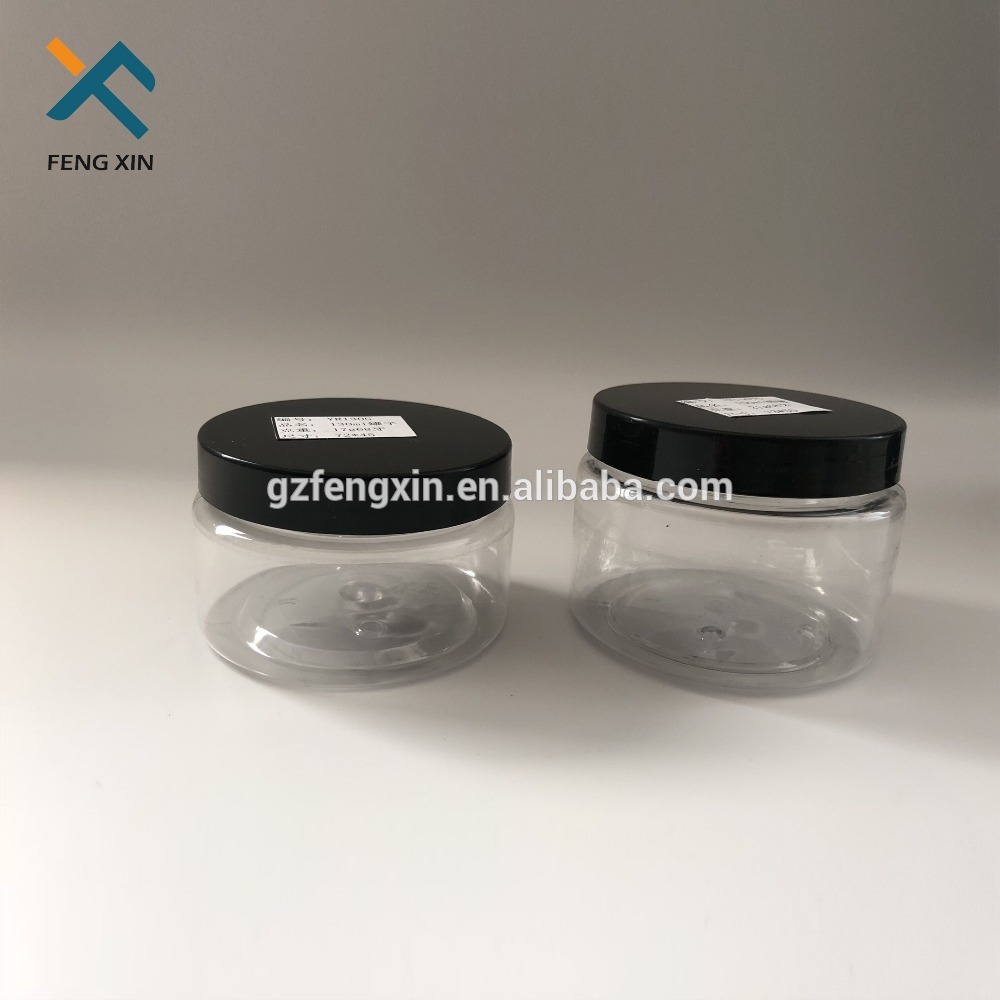Plastic Body Material and Plastic Cap Empty clear container 150g plastic jar